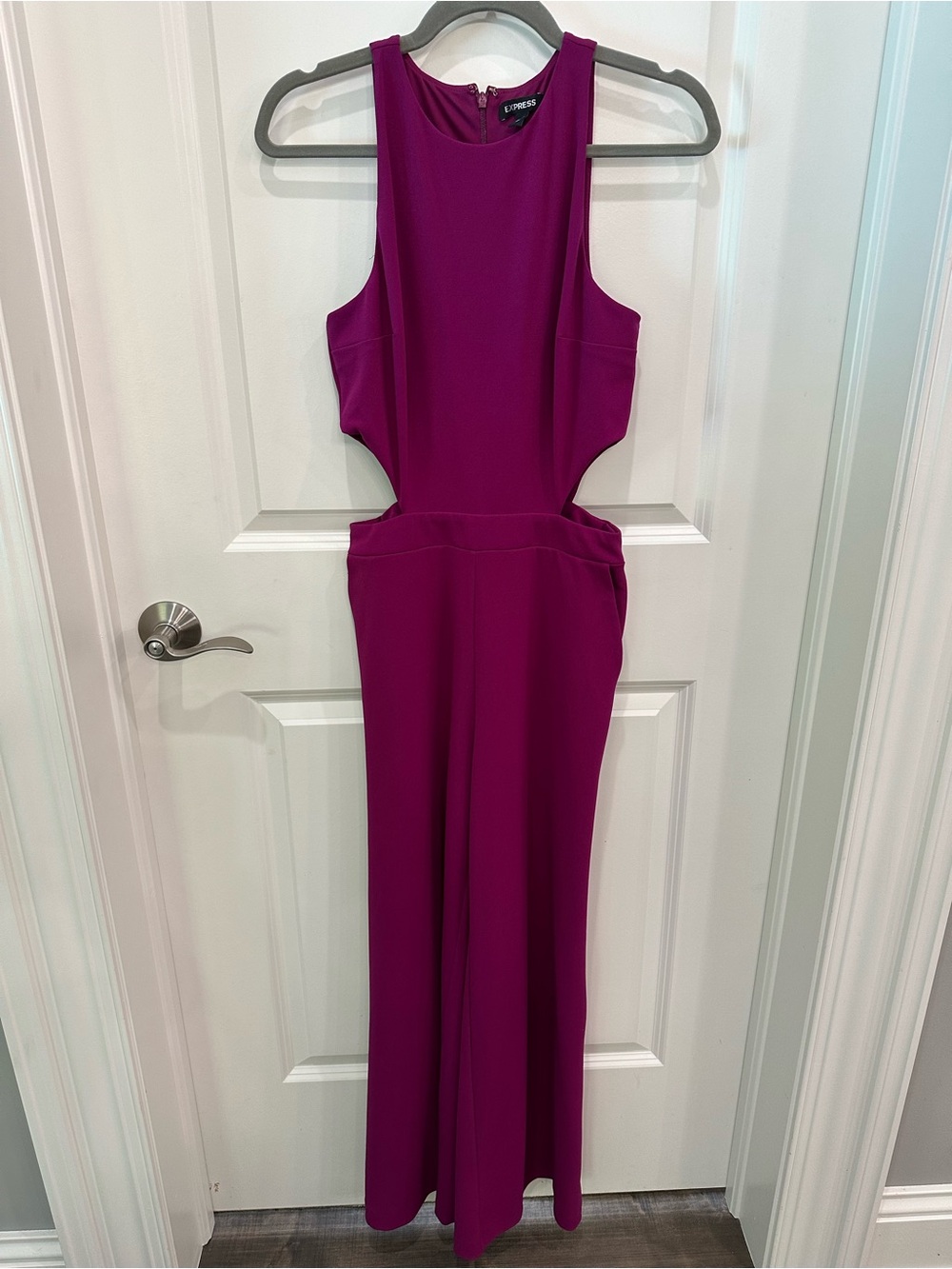 Express Women's Deep Magenta Side Cutouts Jumpsuit